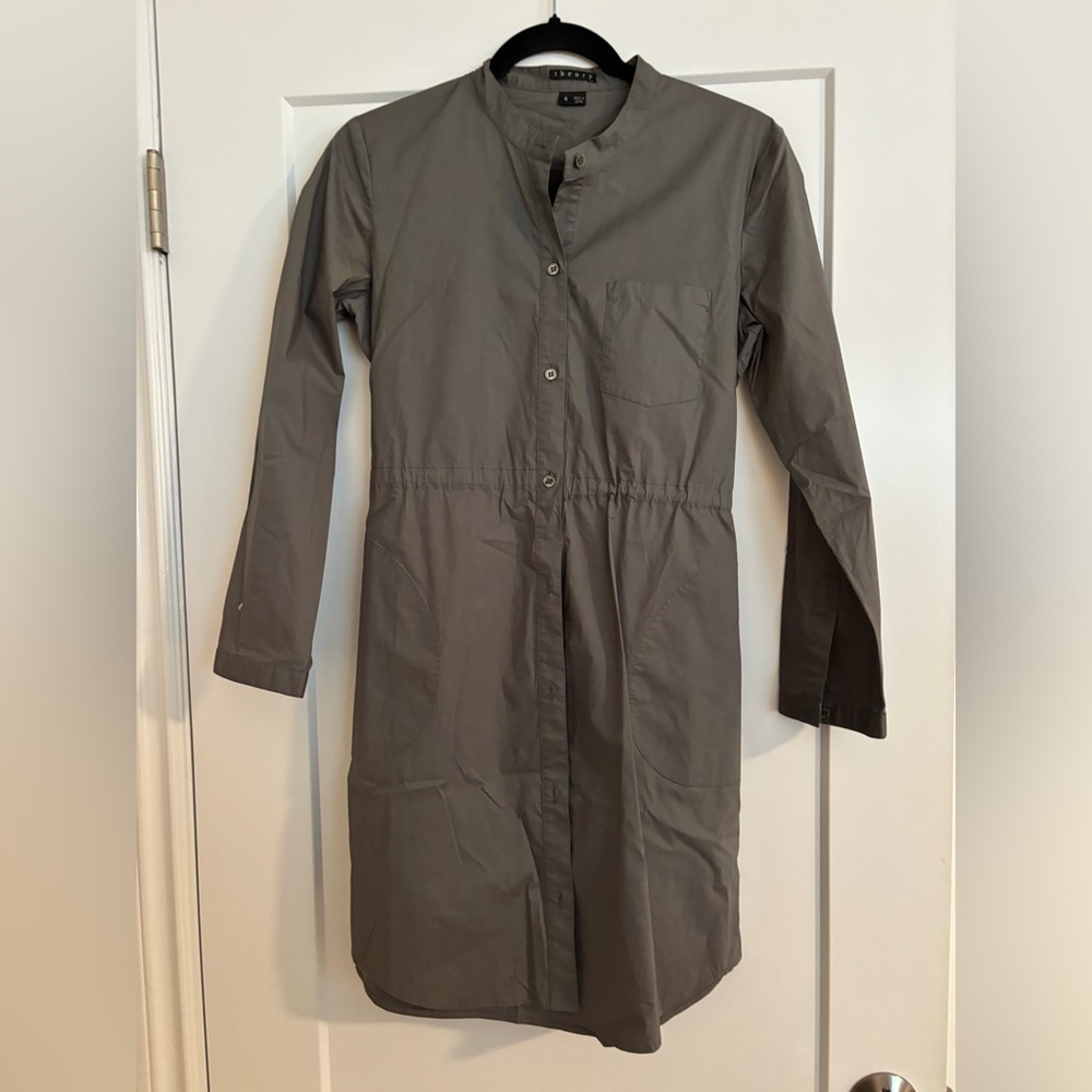 Theory olive shirt dress